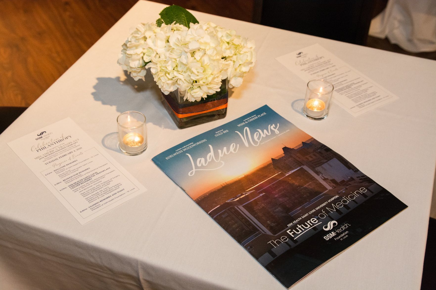 Table settings at SSM Health Celebration of Philanthropy